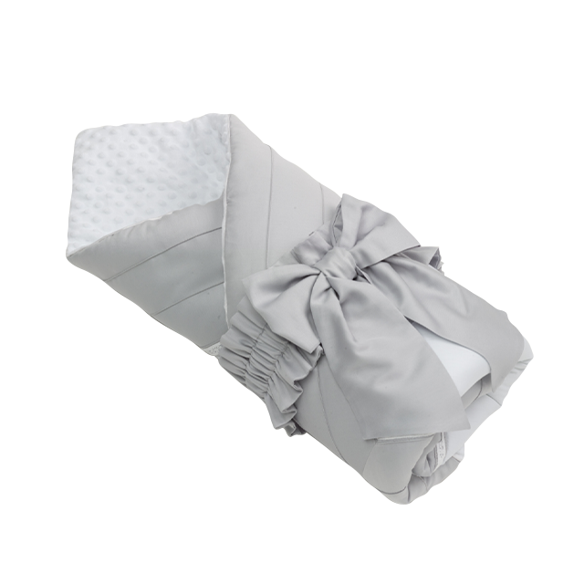 Grey White Teddy - Newborn Bedding Set With Bows