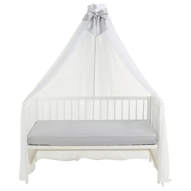 Grey White Teddy - Crib Canopy