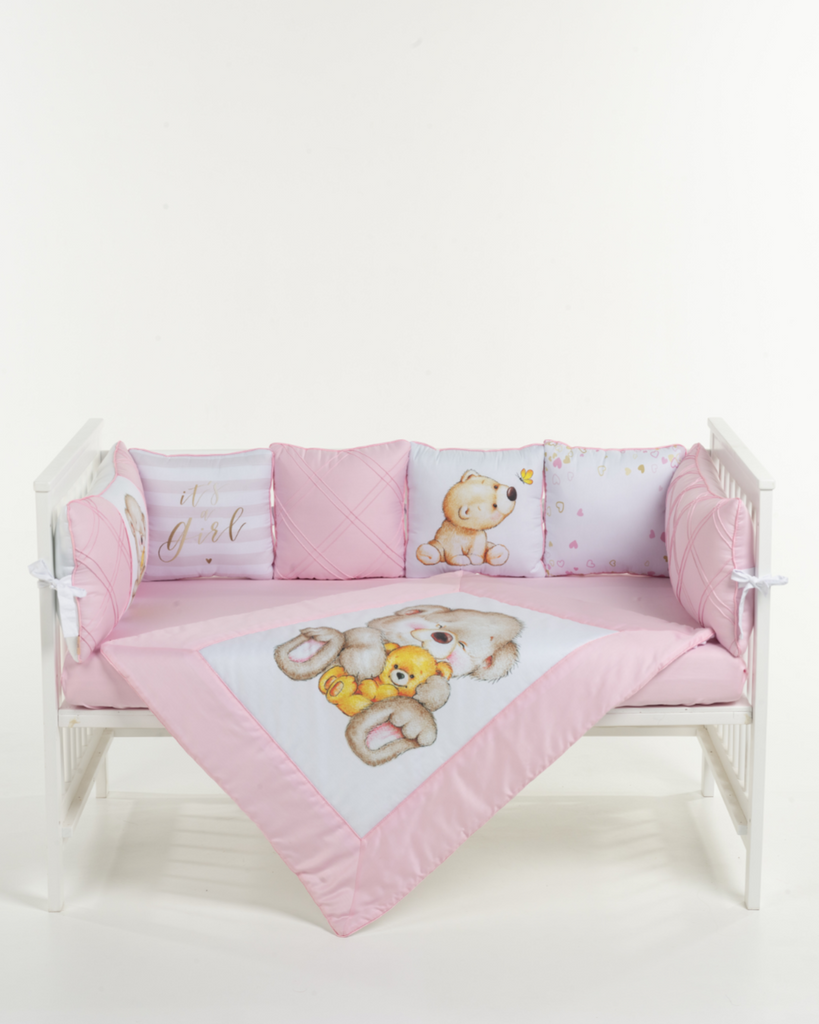 Teddy Bear Pink Bedding Set
