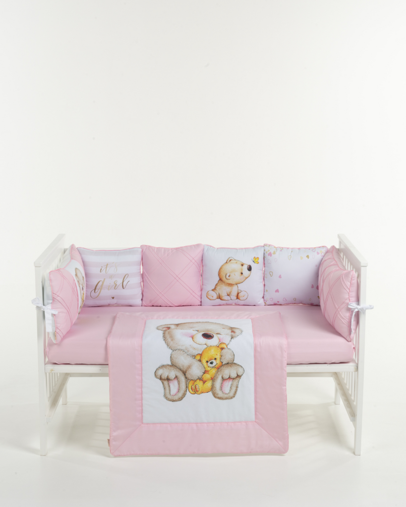 Teddy Bear Pink Bedding Set